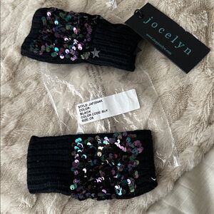 Jocelyn Kids  Sequined Knit Fingerless Mittens